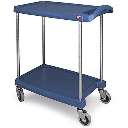 INTERMETRO Metro myCart, 2-Shelf Utility Cart with Chrome-Plated Posts, Blue, 25x18 Shelves MY1627-24BU